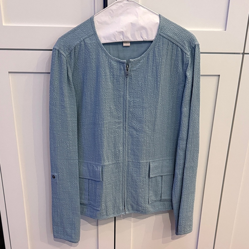 LOFT Light Blue Textured Blazer